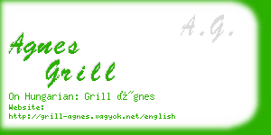 agnes grill business card